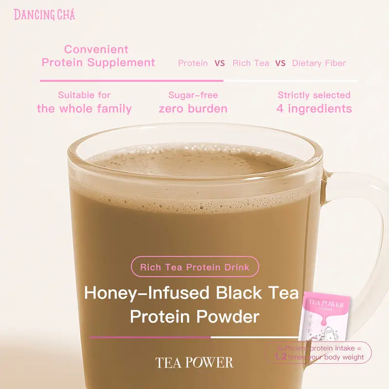 honey-infused black tea protein powder