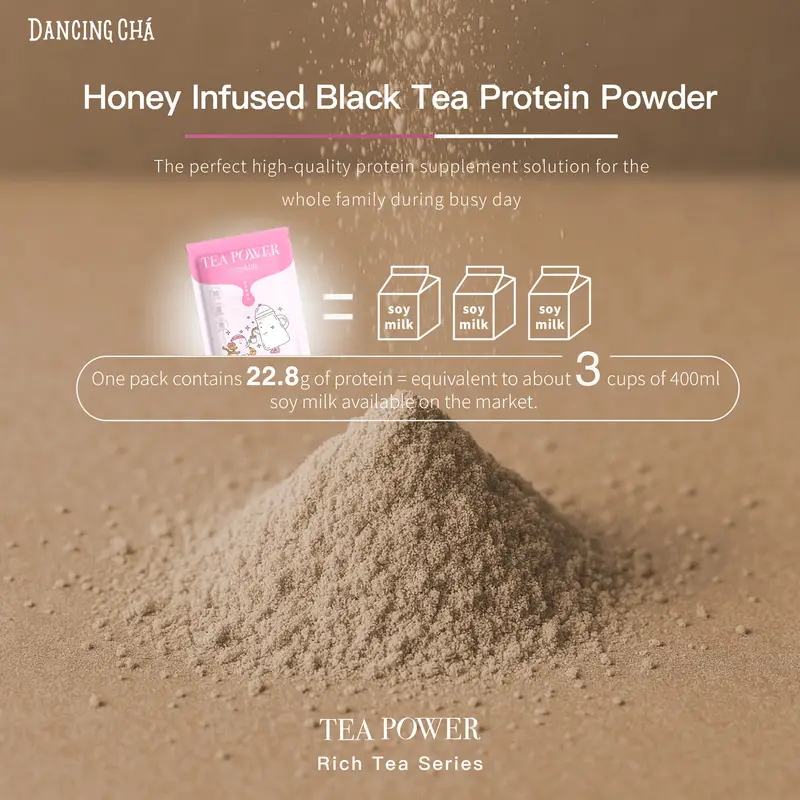 honey-infused black tea protein powder