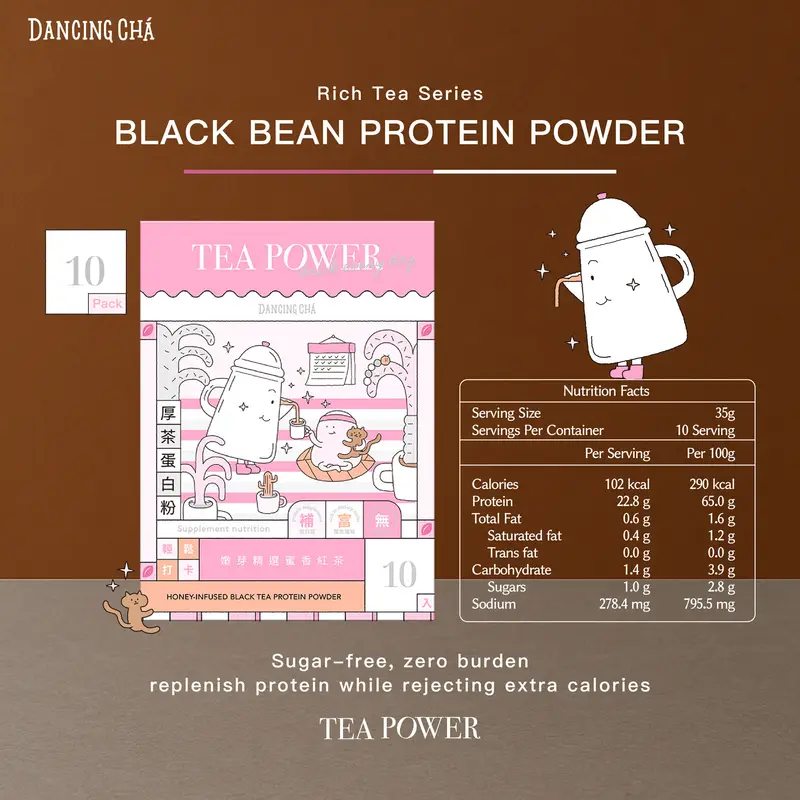 honey-infused black tea protein powder